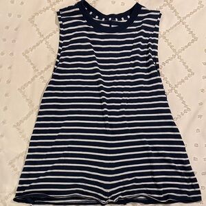 lululemon athletica Navy and White Striped Tank Top